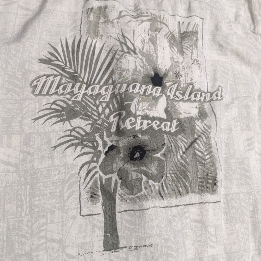 Axcess Large Men's Mayaguana Island Retreat Button Down Short Sleeve Shirt